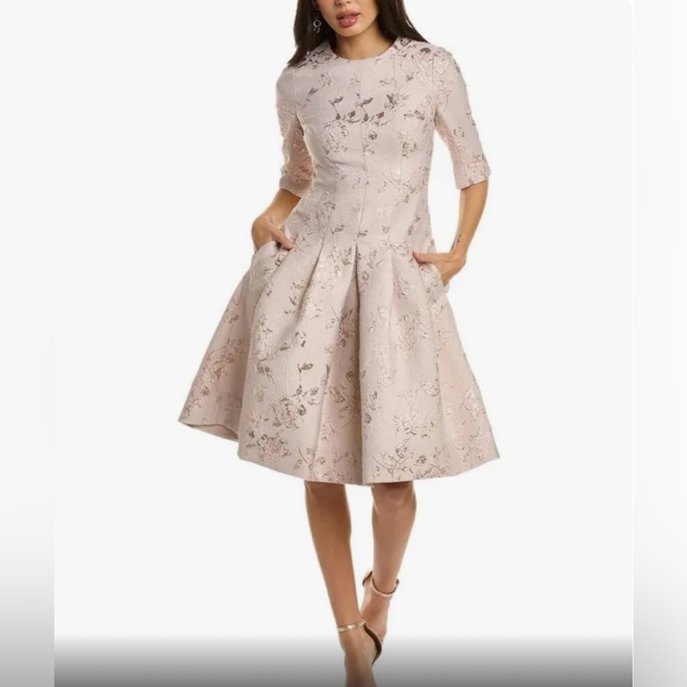 Teri Jon by Rickie Freeman Jacquard A-Line Dress
